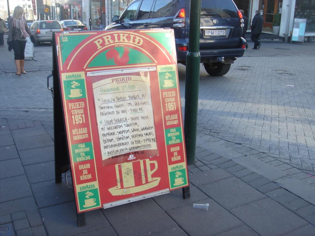 Burger sign in Reykjavík