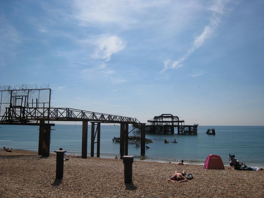 The old burnt pier at Brighton
